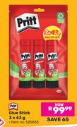 Pritt Glue Stick (525833)-3 x 43g