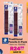Staedtler Traditional Pencils 3 Pack (106082)