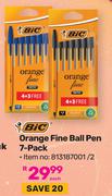 Bic Orange Fine Ball Pen 7 Pack (813187001/2)-Each