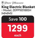Pure Pleasure King Electric Blanket ZEPP183188SH