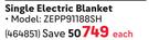 Pure Pleasure Single Electric Blanket ZEPP91188SH