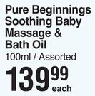 Pure Beginnings Soothing Baby Massage & Bath Oil Assorted-100ml Each