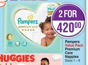 Pampers Value Pack Premium Care Nappies-For 2