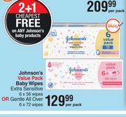 Johnson's Value Pack Baby Wipes-Per Pack
