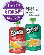 Squish 100% Fruit Puree Assorted-For 6 x 110ml