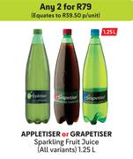 Appletiser Or Grapetiser Sparkling Fruit Juice (All Variants)-For Any 2 x 1.25Ltr