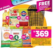 Snowflake Cake Wheat Flour 5Kg + Selati Brown Sugar 5Kg- For All 4