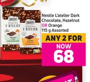 Nestle L'atelier Dark Chocolate, Hazelnut Or Orange Assorted-For 2 x 115g