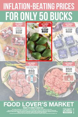 Food Lover's Market KwaZulu-Natal : Inflation Beating Prices For Only 50 Bucks (22 August - 28 August 2022), page 1