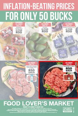 Food Lover's Market KwaZulu-Natal : Inflation Beating Prices For Only 50 Bucks (22 August - 28 August 2022), page 1