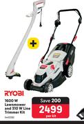 Ryobi 1600W Lawnmower And 310W Line Trimmer Kit 443336-Per kit.