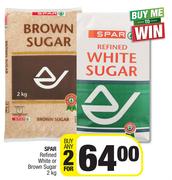 Spar Refined White Or Brown Sugar-For Any 2 x 2Kg