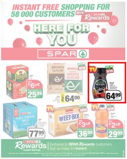 SPAR EASTERN CAPE : Here For You (24 August - 5 September 2021) Valid in Acres, Algoa Park, Aliwal North, Aspen, Burgersdorp. Cambridge, Camdeboo, Cradock, Crossways, Dagbreek, Fig tree, Fleet, page 1