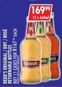 Redd's Original/Dry/Rose Returnable Bottles-12 x 660ml