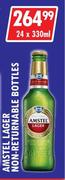 Amstel Lager Non-Returnable Bottles-24 x 330ml