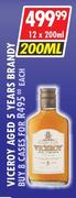 Viceroy Aged 5 Years Brandy-12 x 200ml