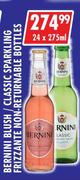 Bernini Blush/Classic Sparkling Frizzante Non-Returnable Bottles-24 x 275ml