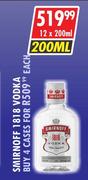 Smirnoff 1818 Vodka-12 x 200ml 