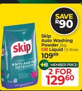 Skip Auto Washing Powder 2kg Or Liquid 1.5Ltr-For 2
