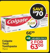 Colgate Total Toothpaste-For 2 x 75ml