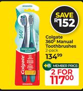 Colgate 360° Manual Toothbrushes (2's Pack)-For 2