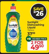 Sunlight Dishwashing Liquid-For 2 x 750ml