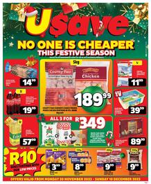 Usave Western Cape : No One Is Cheaper This Festive Season (20 November - 10 December 2023 While Stocks Last)