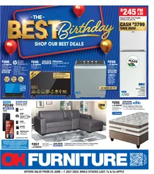 OK Furniture : The Best Birthday (24 June - 07 July 2024 While Stocks Last)