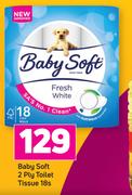 Baby Soft 2 Ply Toilet Tissue 18s