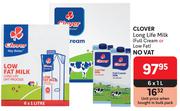 Clover Long Life Milk (Full Cream Or Low Fat)-6 x 1Ltr