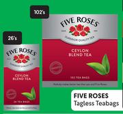 Five Roses Tagless Teabags-6 x 102's Pack