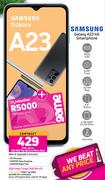 Samsung Galaxy A23 4G Smartphone-On 1GB Red Top Up Core More Data 