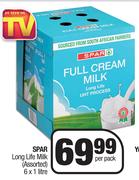 Spar Long Life Milk (Assorted)-6 x 1Ltr Per Pack