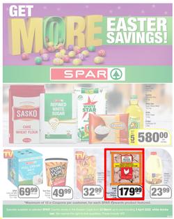 SPAR EASTERN CAPE : Get More Easter Savings (22 March - 03 April 2022) | Valid In Amahlathi, Bedford, Buffalo Flats, Cala, Centane, Hankey, Indwe, Idutywa, Komga, Lady Frere, Nemato, Nicks Food Berlin, page 1
