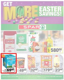 SPAR EASTERN CAPE : Get More Easter Savings (22 March - 03 April 2022) | Valid In Amahlathi, Bedford, Buffalo Flats, Cala, Centane, Hankey, Indwe, Idutywa, Komga, Lady Frere, Nemato, Nicks Food Berlin, page 1