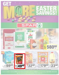 SPAR EASTERN CAPE : Get More Easter Savings (22 March - 03 April 2022) | Valid In Amahlathi, Bedford, Buffalo Flats, Cala, Centane, Hankey, Indwe, Idutywa, Komga, Lady Frere, Nemato, Nicks Food Berlin, page 1