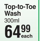 Johnson's Top To Toe Wash-300ml Each