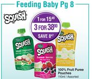 Squish 100% Fruit Puree Pouches Assorted-110ml