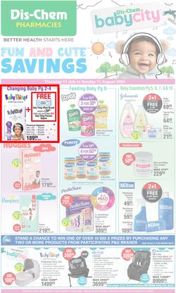 Dis-Chem : Baby Savings (11 July - 11 August 2024), page 1