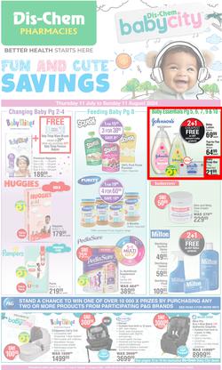 Dis-Chem : Baby Savings (11 July - 11 August 2024), page 1