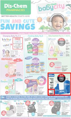 Dis-Chem : Baby Savings (11 July - 11 August 2024), page 1