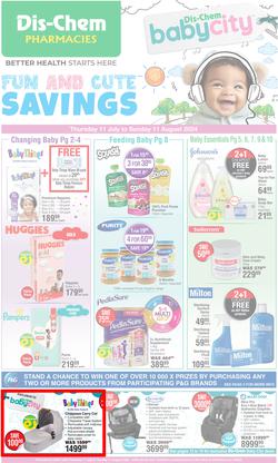 Dis-Chem : Baby Savings (11 July - 11 August 2024), page 1