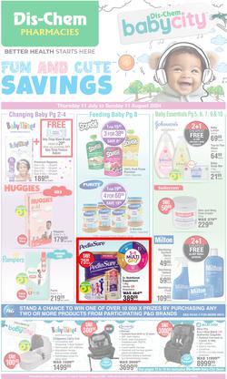 Dis-Chem : Baby Savings (11 July - 11 August 2024), page 1