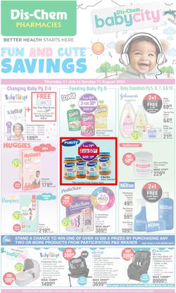 Dis-Chem : Baby Savings (11 July - 11 August 2024), page 1