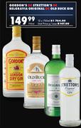 Gordon's/Stretton's/Belgravia Original Or Old Buck Gin-750ml Each