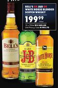 Bell's Or J&B Or White Horse Blended Scotch Whisky-750ml Each