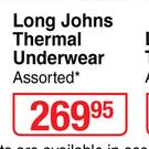 Heat Holders Long Johns Thermal Underwear Assorted