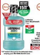 Listerine Zero Mouthwash-1Ltr