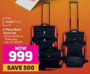 Mainstays 4-Piece Black Travel Set