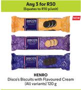 Henro Disco's Biscuits With Flavoured Cream (All Variants)-For Any 3 x 120g